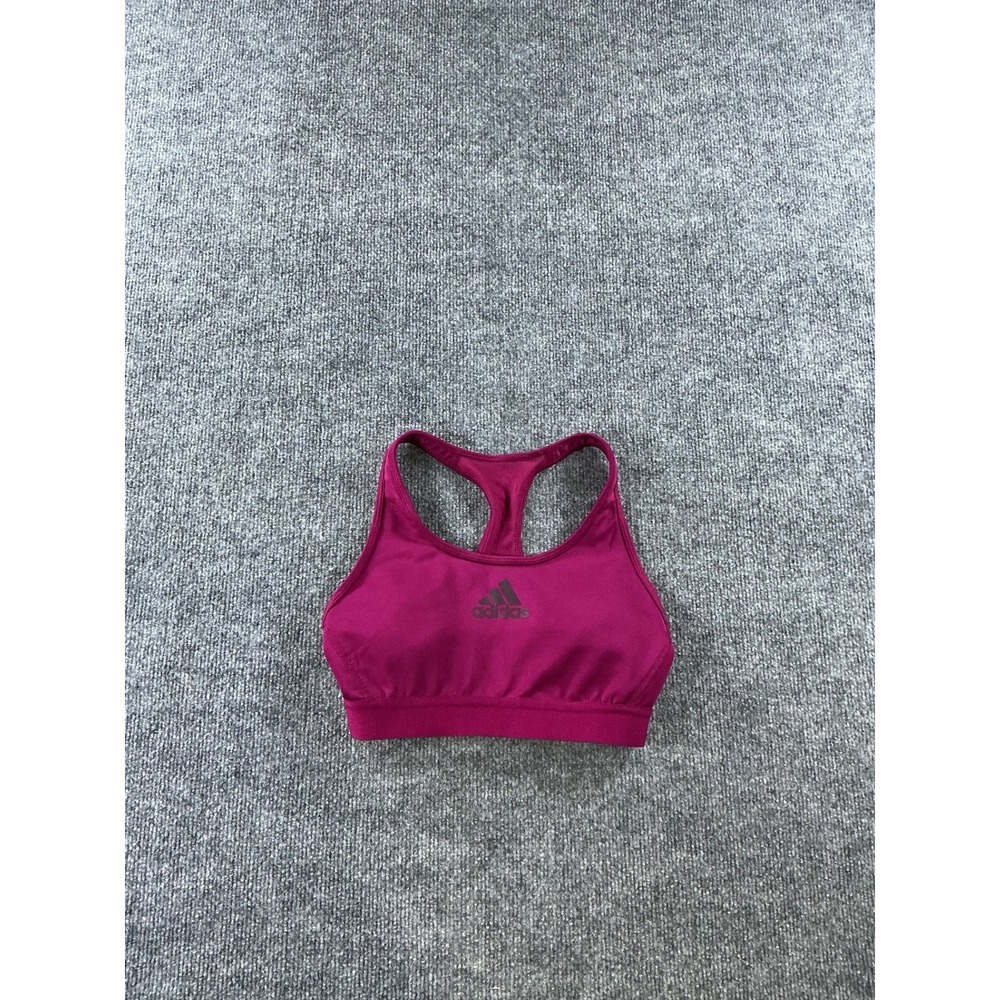 Adidas Womens Racerback Sports Bra Magenta Pink Activewear Gym Training